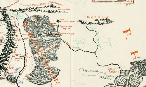 immer-nie:A map of Middle Earth hand-annotated by Tolkien himself was recently found inside a copy o