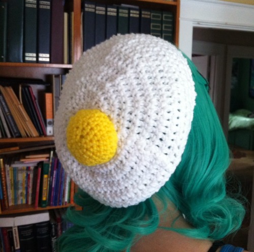 I present: The Fried Egg Beanie I don&rsquo;t remember much about it other than waking up one night 