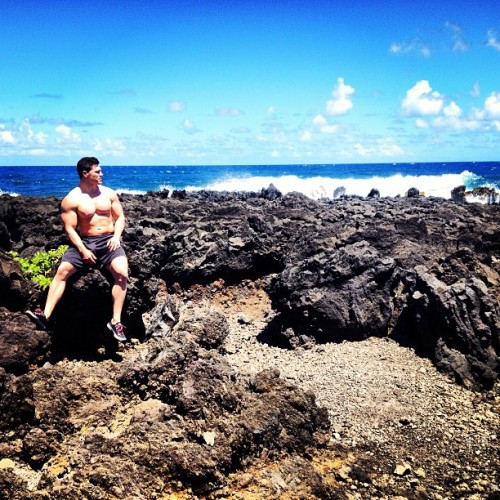 On a #basalt #beach in #Maui.