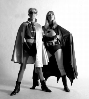 candypriceless:  Andy Warhol and Nico as Batman and Robin, 1967 