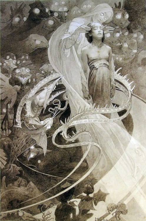 wonderful-strange: Le Pater by Alphonse Mucha, 1900.