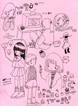 sleepyberry:  pink paper doodles