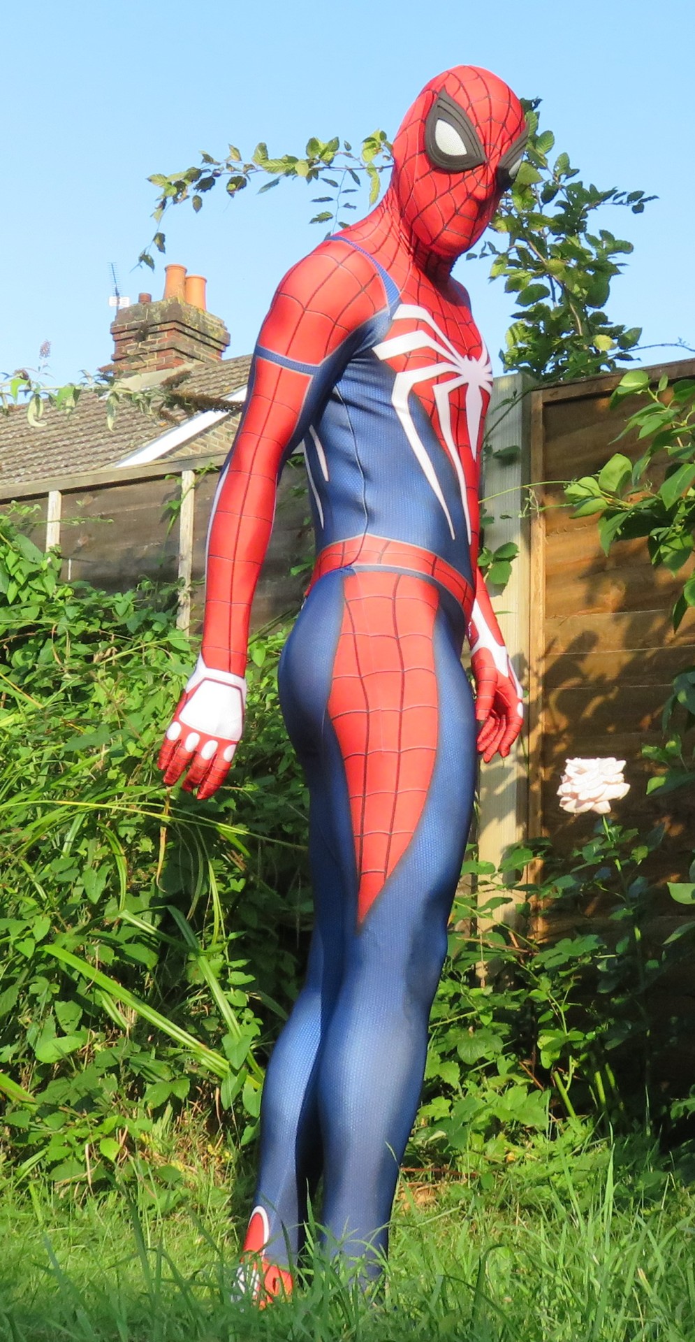 lycladuk:  cycleracer:  Few more shots of the new suit in the garden.  Sunlit Spidey