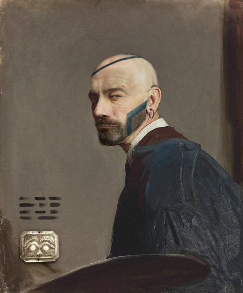alanspazzaliartist:Hector de Gregorio·SELF-PORTRAIT WITH EX VOTO FOR THE PRESERVATION OF SIGHT.