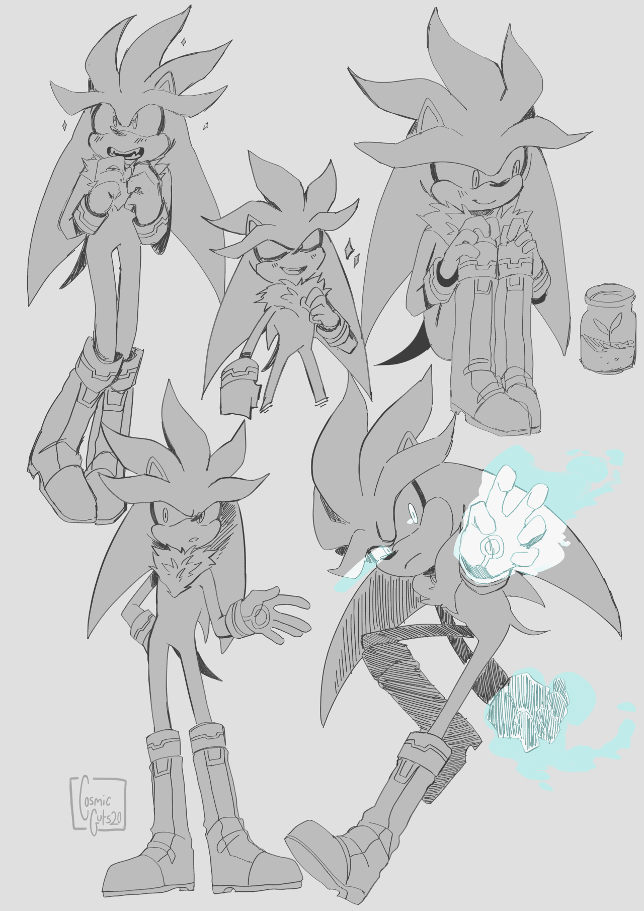 Sonic Character Sketches - Sonic, Shadow, Silver — Weasyl