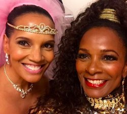 sbrown82:  thechanelmuse:  Vanessa Bell Calloway (59) &amp; Shari Headley (52) recreate their iconic Coming to America roles on The Steven Harvey Show  28 years later. Black. Don’t. Crack.  Y’all betta c’mon!!!       