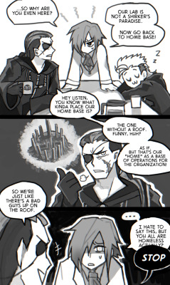 shima88:     I’m wondering where the members of Organization XIII are getting a night’s sleep, so here’s a quick manga of my guess with poor english ^^;