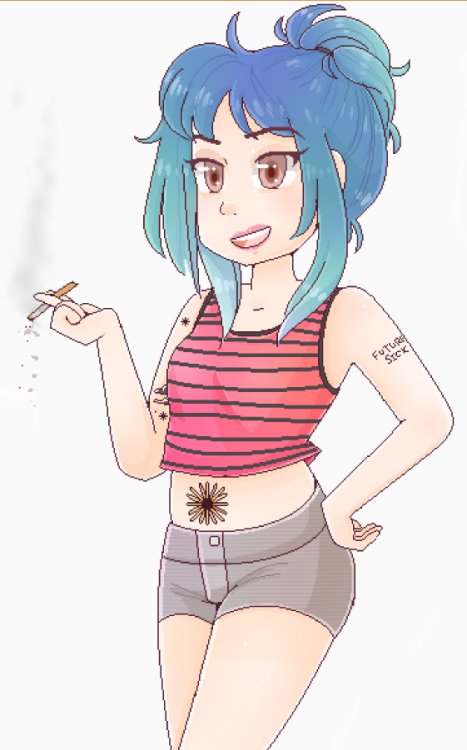 Couple of pics of my friend Hannah, she dyes her hair a lot and is really cute! Please don&rsqu