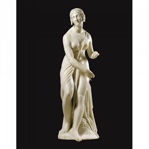 hildegardavon:Giovanni Maria Benzoni, 1809-1873Figure of a Nymph, signed and dated 1843, white marbl