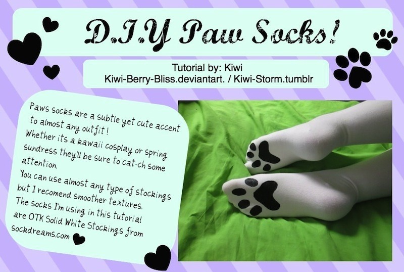 dptt:  sockdreams:  kiwi-storm:  ❤✧✦ D.I.Y. Paw Socks ✦✧❤Beclaws who wouldn’t