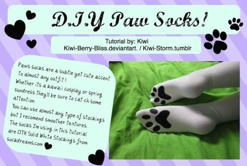 dptt:  sockdreams:  kiwi-storm:  ❤✧✦ D.I.Y. Paw Socks ✦✧❤Beclaws who wouldn’t love a pair of adorable kitty paws! Socks from Sockdreams(not sponsored I just love their socks <3 )   Oh this is so very fun! The socks kiwi-storm​ used