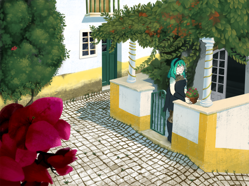  Byleth gardening! An experimental BG, it was interesting figuring out how I wanted to paint the lea