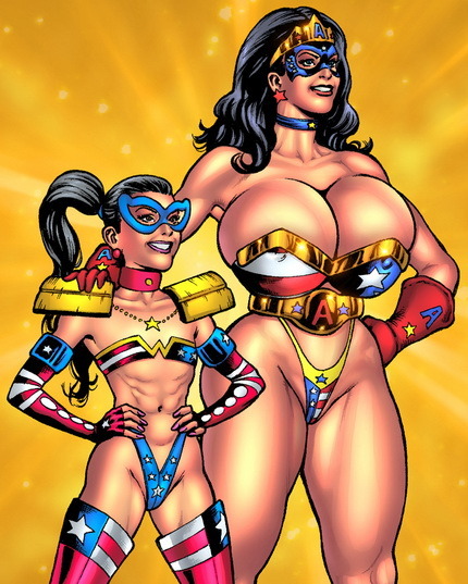 superheroinecomixxxofficial:2 new pages of Ms Americana & Wonder Girl and 2 new art pages!!