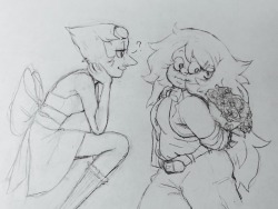 swordonyx: Here’s a rough sketch for pearlmethyst week, day 6, ‘date night’  commissions  |  art tag 