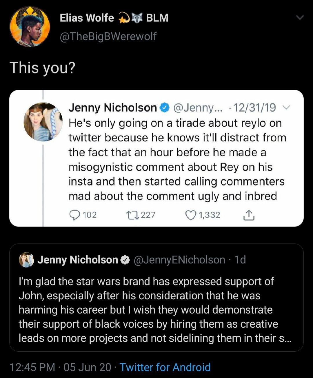 Jenny Nicholson on Twitter in 2023