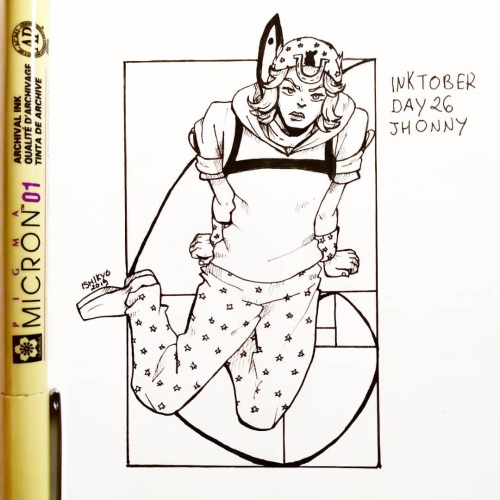 Inktober Day 26 - Jhonny I will never be able to do the spin with this crappy &ldquo;golden ratio&rd