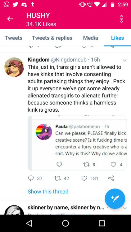 goopy-amethyst: 4Lung addressed me personally and thanked me for believing in her and giving her a second chance on Twitter. However, when I less notice, I find this Babyfur is a kink for her, and she sees nothing wrong with that, she liked a whole treath