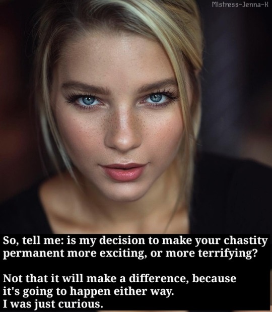 mrs-edge-says: Mrs Edge says that I’ve been replaced by the strapon, so there’s no longer any need to unlock me.    If you’d like to talk chastity, or you’d like to give an order or two to a locked boy, feel free to add me on Kik: OwnedChastityBoy