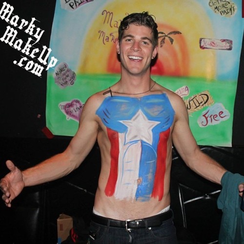 markymakeup:  Heroic and handsome! From #bootiela #bootchella #coachella #bodyart #bodypaint #bodypa