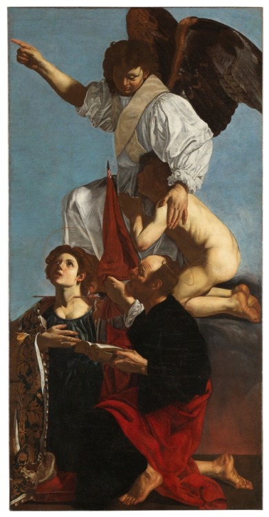 Guardian Angel with Saints Ursula and Thomas, by Cecco del Caravaggio, Museo Nacional del Prado, Mad