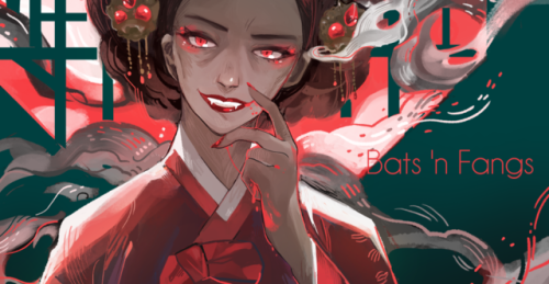 Preivew of my piece joseon-era vamp lady for @batsnfangs a vampire-centric zine! The zine is filled 