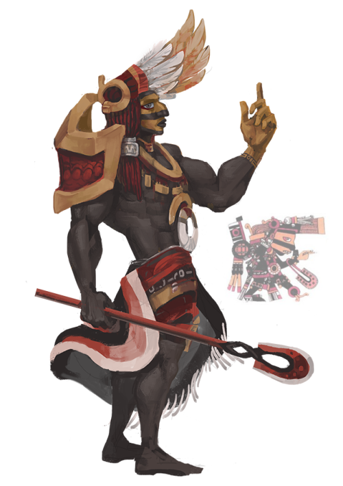 percichen: Character designs loosely based on Aztec gods: Quetzalcoatl –  god of life, wi