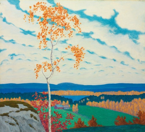 thunderstruck9:  Bror Lind (Swedish, 1877-1941), Autumn landscape. Oil on canvas, 73 x 80 cm. 