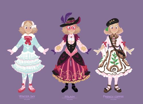 some lolita fashion-inspired Haru outfits! tag your favorite!might be making more of these bc theyre