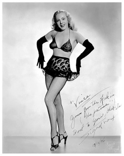 Sigrid Fox  Vintage 40’S-Era Promo Photo Personalized: “To Vince — Yours For