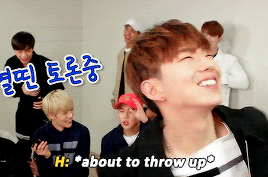 changkkung:The members’ reactions to Boyfriend Kihyun