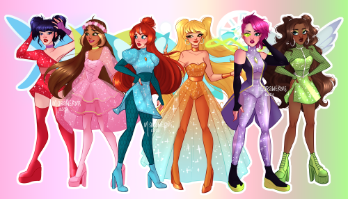 my little redesigns of winx girls’ transformations. tecna is my fav, who’s yours?instagram: marawern