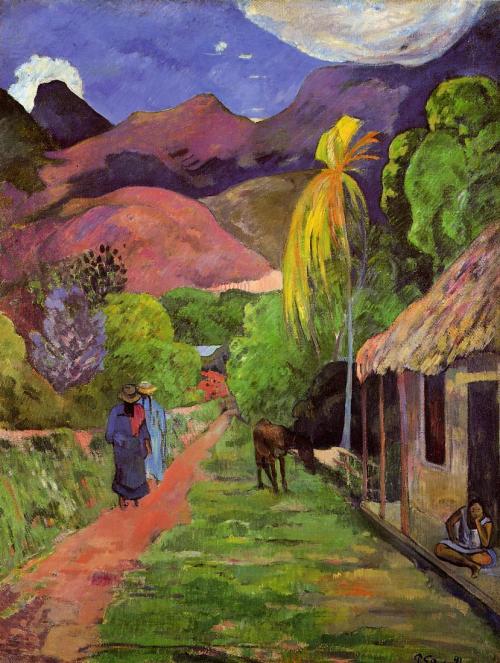artist-gauguin: Road in Tahiti, 1891, Paul GauguinMedium: oil,canvas