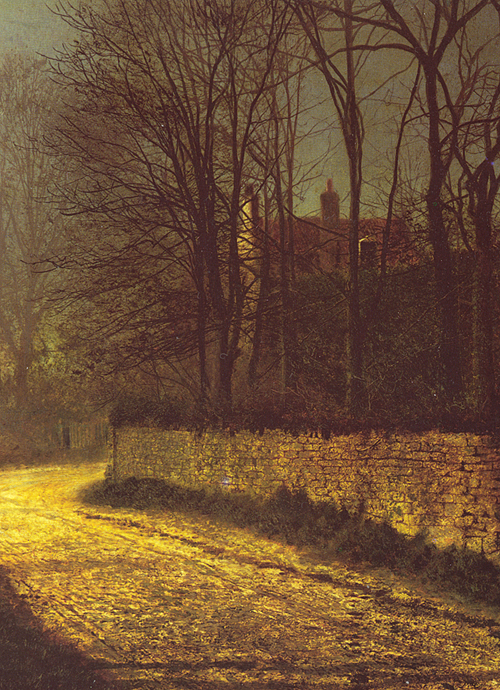 clarabows:The Lovers by John Atkinson Grimshaw, 1874.