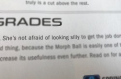 dizorthegnome: togaydemaru:  eevee-nicks:  Actual line from the players guide. Samus is canonically not afraid of looking silly.  I don’t know why but that just made my day even better than it already is.   
