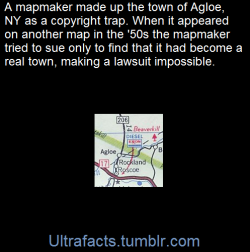 ultrafacts:  Agloe is a fictional place in Delaware County, New York, that became an actual landmark.In the 1930s, General Drafting Company founder Otto G. Lindberg and an assistant, Ernest Alpers, assigned an anagram of their initials to a dirt-road