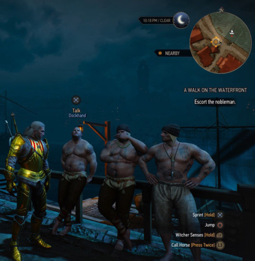 real-thick:A compilation of screencaps of the dockhands from The Witcher 3 during the “A 