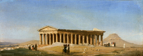 greekromangods: Temple of Hephaistos, Athens Ippolito Caffi (1809–1866) Oil on paper laid down