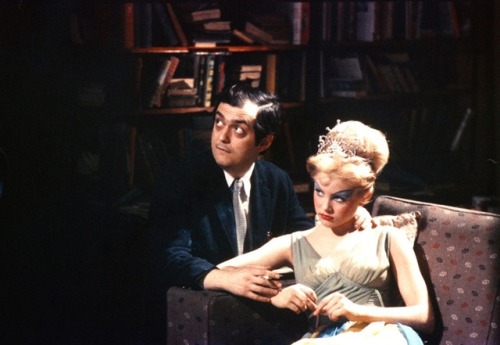 the60sbazaar:Sue Lyon and Stanley Kubrick on the set of Lolita