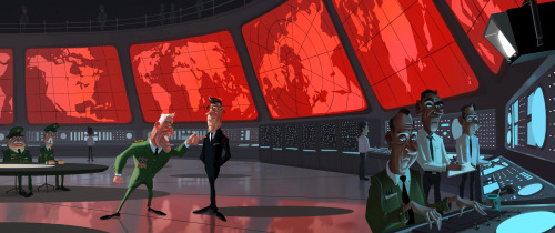 MONSTERS VS ALIENS(2007) PhotoshopDreamworks AnimationThe War Room image is a visual development pai