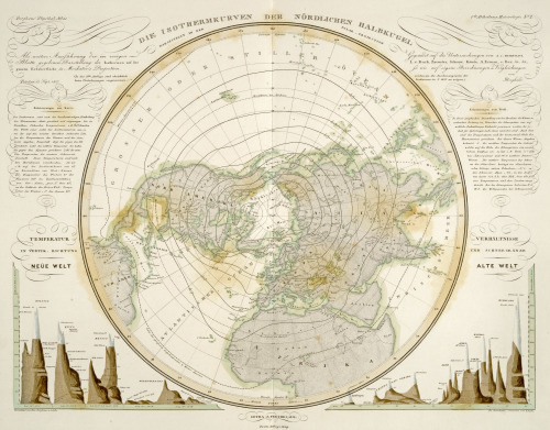 German Isotherm-Map of the northern Hemisphere | 1840s