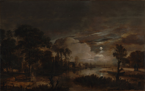 flyse - Moonlit Landscape with a View of the New Amstel River...