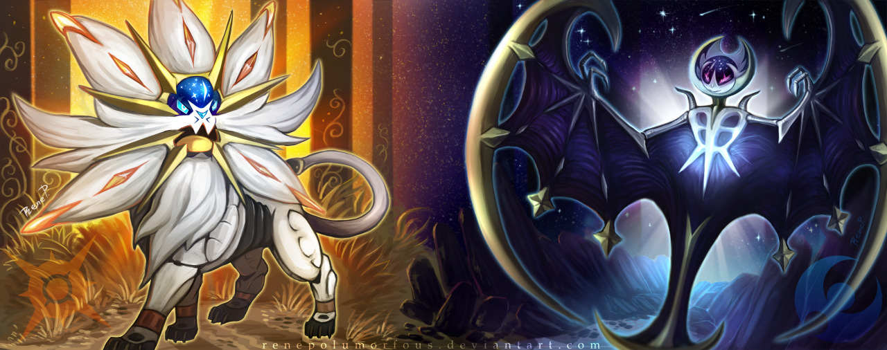 Solgaleo and Lunala, one represents the emissary - GREEN NOOK