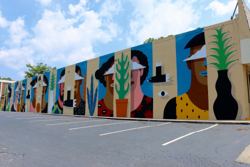 Italian street artist Agostino Iacurci recently teamed up with All City Canvas to support the children of Camp Best Friends summer program in Atlanta. In a workshop hosted by Iacurci, the children created imaginary portraits that were later put together