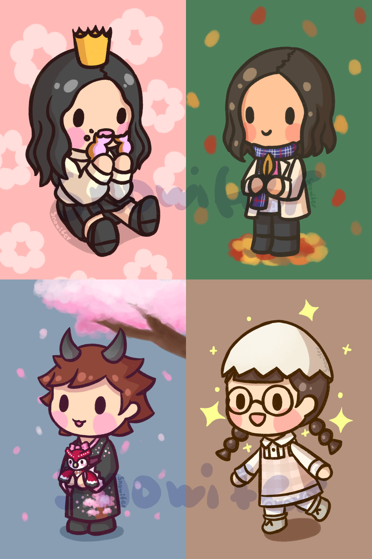 Different simple chibi commissions! I always enjoy drawing these and this time was a mix of island reps and irl people. 