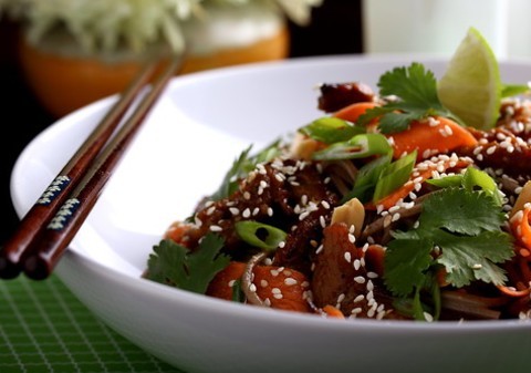 CurryScented Soy Curls With SesameCinnamon Dressing