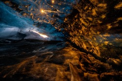 sapphire1707:  Glittering Gold Ice Cave | by LocalGuideEinar | http://ift.tt/1JgWFCm