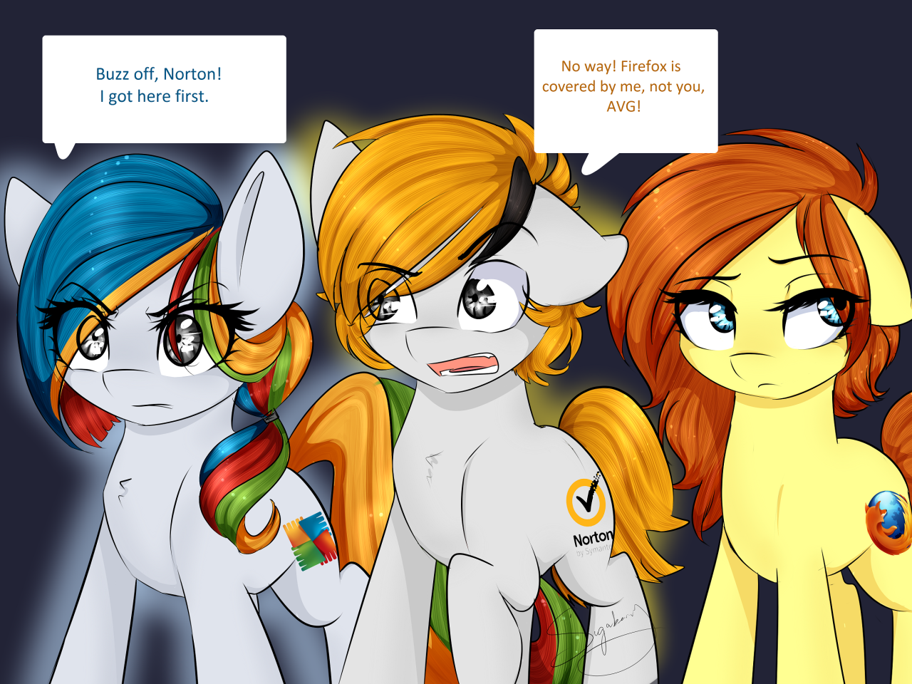 ask-firefox:  Yeah, but where there’s a virus, there are the antivirus ponies,
