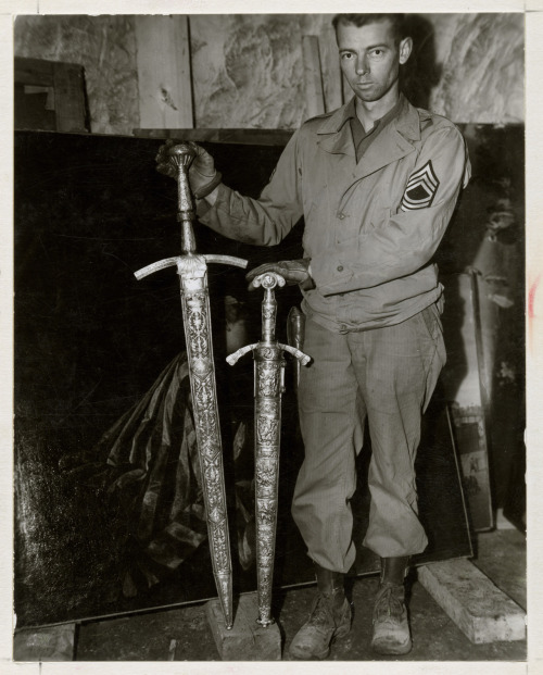 Swords used in the coronation of Frederick the Great, recovered by American forces from the German b