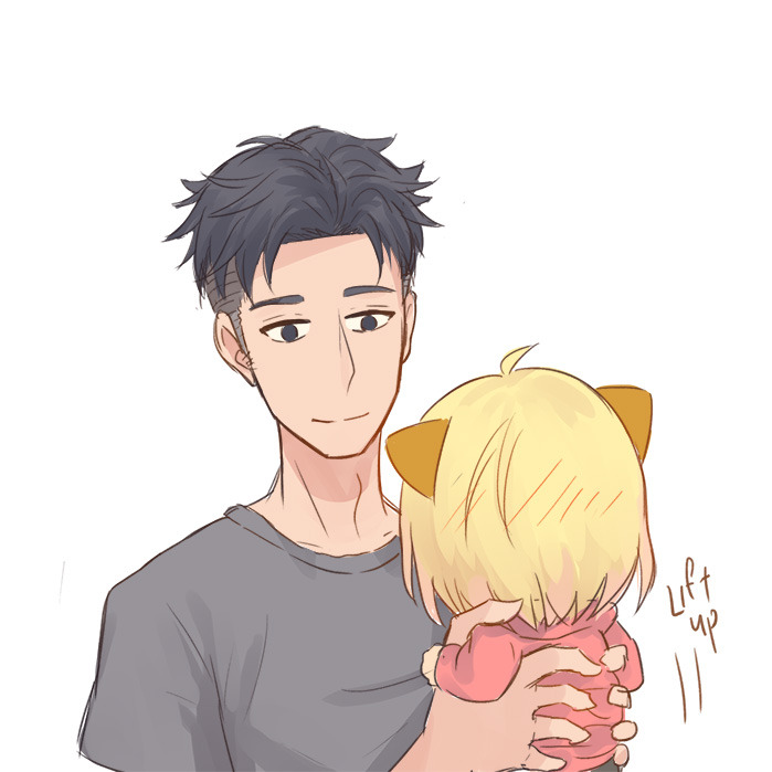 awen-ng: Drew something quick, where yurio cat wants to give a “little gift”