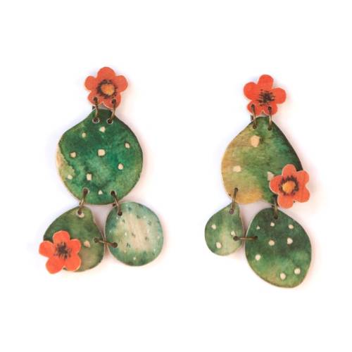 Cactus Shaped Hanging Earrings byPuraGarra